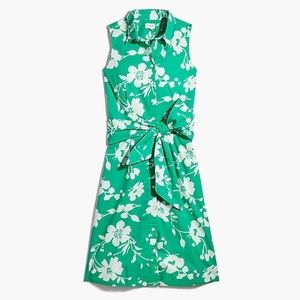 J Crew Floral sleeveless tie-waist Shirtdress size 00